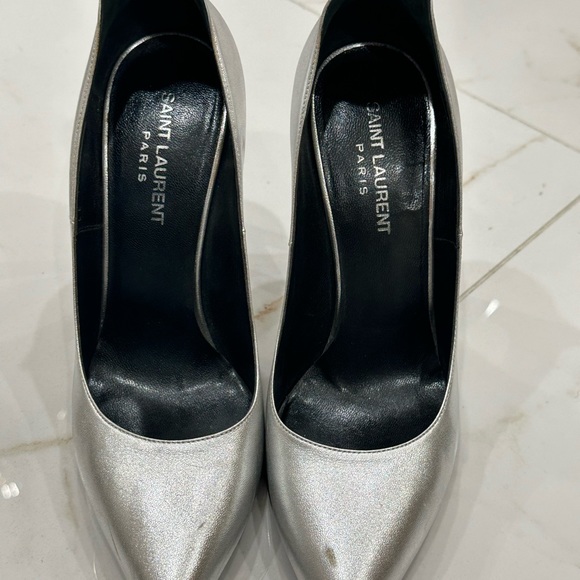 SAINT LAURENT SILVER SIZE 38 HEELS - Picture 5 of 6